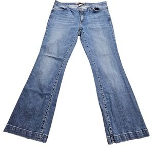 Gap Long and Lean Jeans 10 Ankle Blue Medium Wash Flare Mid Rise